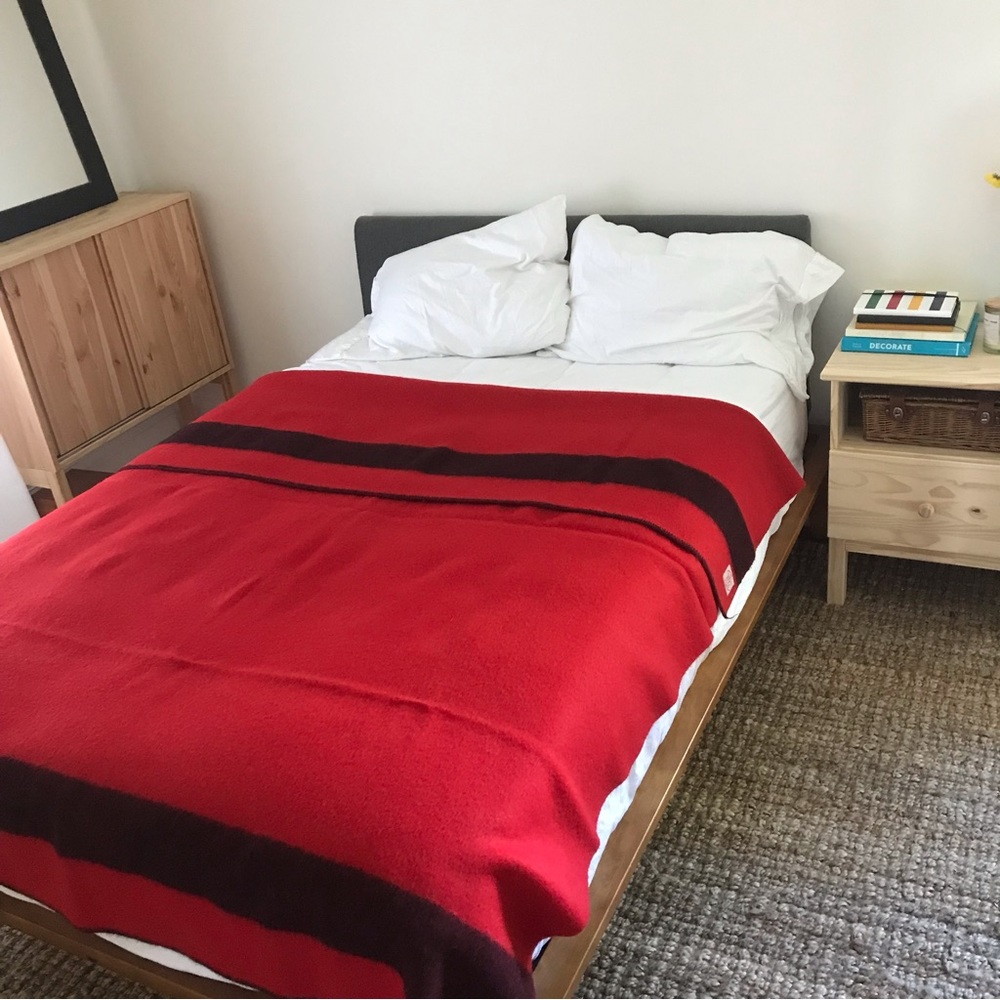vintage red wool camp blanket - Picture 4 of 8